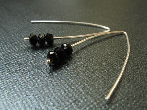 Black Glass Earrings