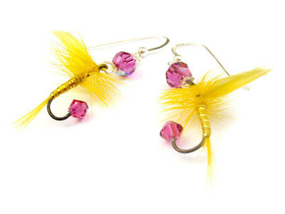 Yellow Fishing Lure Earrings