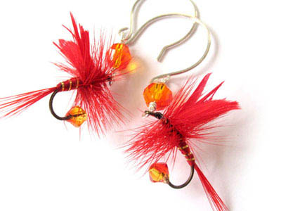 Red Fishing Lure Earrings
