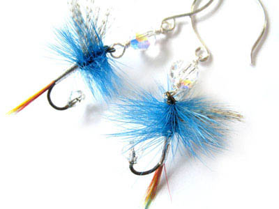 Blue, Red, and Yellow Fishing Lure Earrings