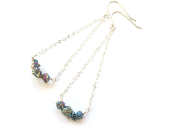 Sterling Silver and Chalcopyrite Earrings