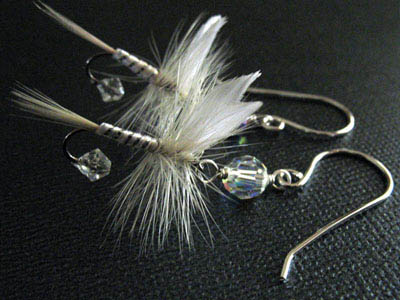 White Fishing Lure Earrings