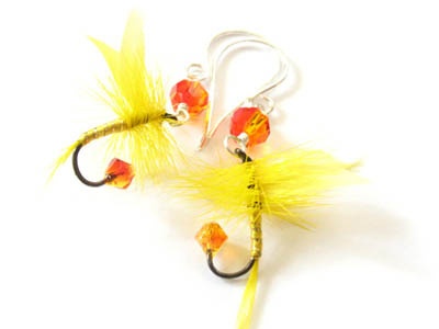 Yellow Fishing Lure Earrings